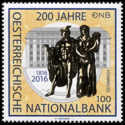 Австрия. 2016. 200 лет Австрийскому Национальному Банку (Почтовая марка. MNH OG)