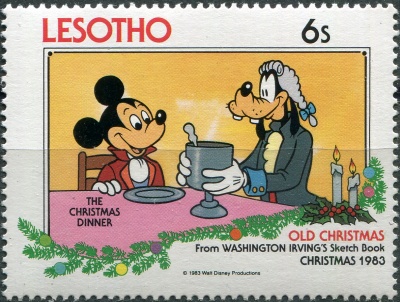 Лесото. 1983. Рождество - Дисней - Рождественский ужин (Почтовая марка. MNH OG)