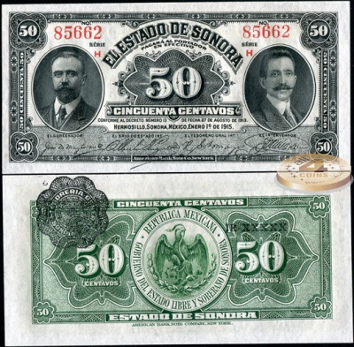 Мексика. 50 центаво (Unc) 1915