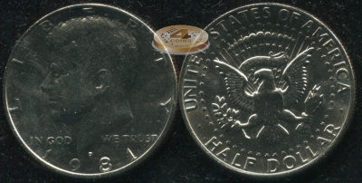 США. 1/2 доллара. 1981.P (Unc)