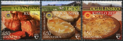 Хорватия. 2020. Хорватские продукты питания с обозначенной защитой происхождения (Серия. MNH OG)