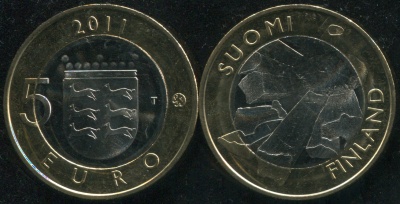 Финляндия. 5 евро. 2011 (Unc. Биметалл) Провинция Похьойс-Похьянмаа