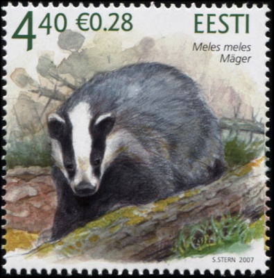 Эстония. 2007. Барсук (Meles meles) (Почтовая марка. MNH OG)