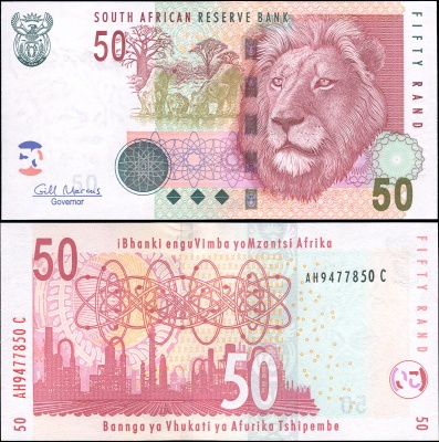 ЮАР Банкнота 50 рандов ND (2009) Unc Бумага Кат# P.130b