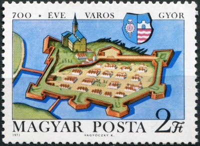 Венгрия. 1971. 700 лет со дня основания города Дьер (Почтовая марка. MNH OG)
