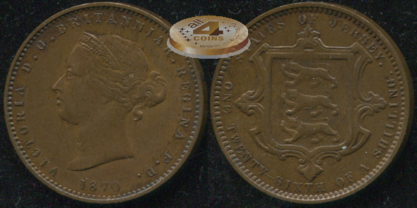 Джерси. 1/26 шиллинга. 1870 (aUnc)