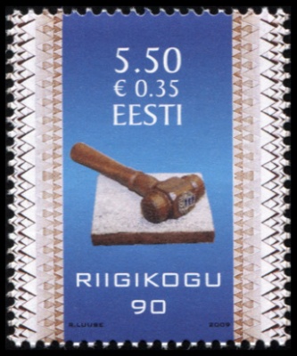 Эстония. 2009. 90 лет Рийгикогу - Парламенту Эстонии (Почтовая марка. MNH OG)