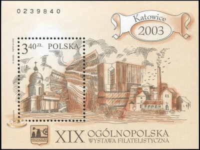 Польша. 2003. ХІХ Национальная Филателистическая Выставка в Катовице (Блок. MNH OG)