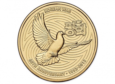 Австралия. 1 доллар. 2013 (Unc. Карточка) 60 лет окончанию Корейской войны