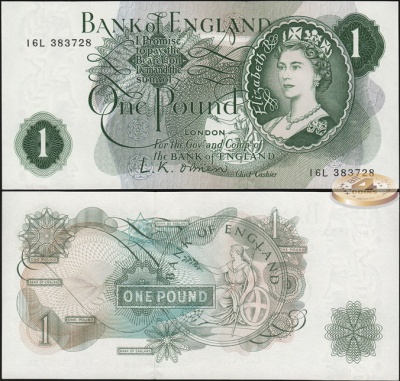 Великобритания. 1 фунт (Unc) 1960-61