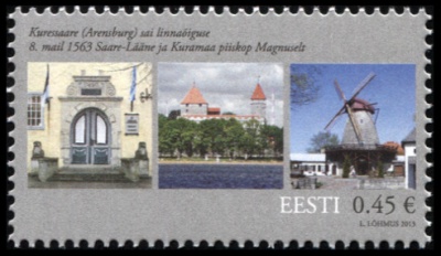Эстония. 2013. 450 лет городу Курессааре (Почтовая марка. MNH OG)