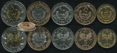 Мавритания. Набор №3 (5 монет. 2 биметалла) 1995-2010