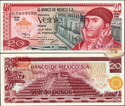 Мексика. 20 песо (Unc) 1977