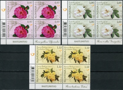 Словения. 2017. Флора Словении.Розы (Серия Квартблоков. MNH OG)