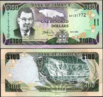 Ямайка. 100 долларов (Unc) 2004