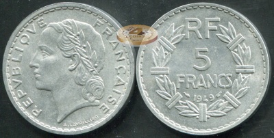 Франция. 5 франков. 1949(a) (aUc)