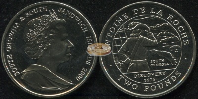 Южная Георгия и Южные Сандвичевы о-ва. 2 фунта. 2000 (Unc)