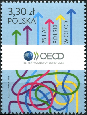 Польша. 2021. 25-й год членства Польши в OECD (Сцепка. MNH OG)