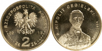 Польша. Монета 2 злотых. 2013 (KM#Y.880. Unc) 200 лет со дня рождения Хиполита Цегельского