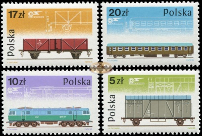 Польша. 1985. Железнодорожные вагоны и локомотивы Pafawag (Серия. MNH OG)