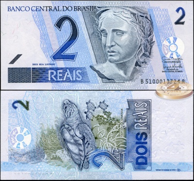 Бразилия. 2 реала (Unc) 2003