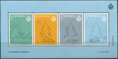 Сан-Марино. 2023. Четыре времени года (Почтовый блок. MNH OG)