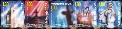 Босния и Герцеговина. 2009. Годовщина первого явления Девы Марии в Меджугорье (Сцепка. MNH OG)