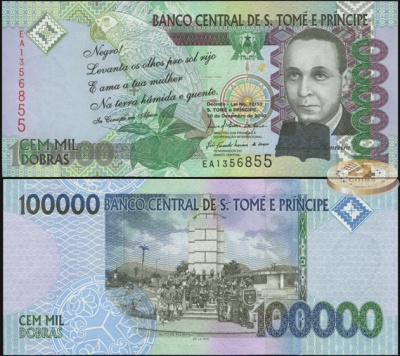 Сан-Томе и Принсипи. 100000 добр (Unc) 2010