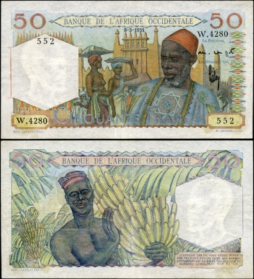 Французская Западная Африка. 50 франков (Unc) 1951