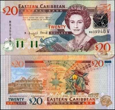 Восточные Карибы (Сент Винцент). 20 долларов (Unc) 2003