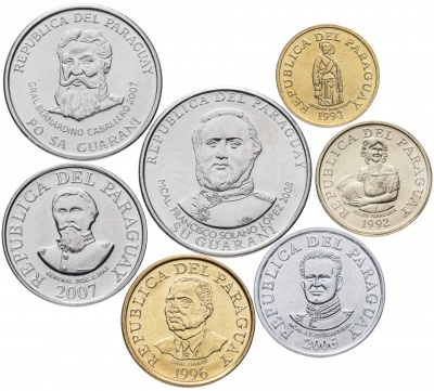 Парагвай. Набор №1 (7 монет) 1992-2008
