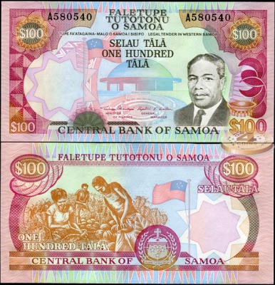 Самоа. 100 тала (Unc) 1990
