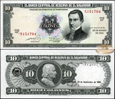 Сальвадор. 10 колонов (Unc) 1983