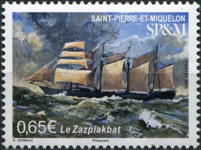Сен-Пьер и Микелон. 2023. Корабль Zazpiakbat (Почтовая марка. MNH OG)
