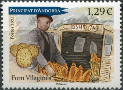 Андорра Французская. 2024. Пекарня Forn Vilaginés, Эскальдес-Энгордань (Почтовая марка. MNH OG)