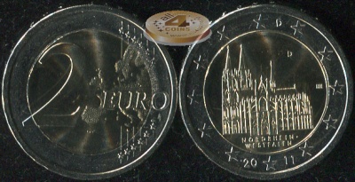 Германия. 2 евро. 2011.D (Unc. Биметалл)