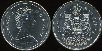 Канада. 50 центов. 1988 (Unc)