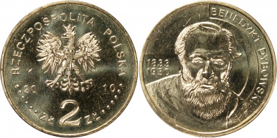Польша. Монета 2 злотых. 2010 (KM#Y.742. Unc) Путешественник и исследователь Бенедикт Дыбовски