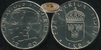 Швеция. 1 крона. 1980 (Unc)