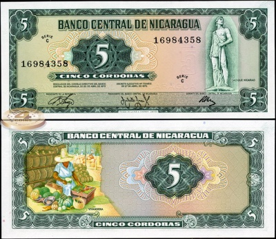 Никарагуа. 5 кордоб (Unc) 1972