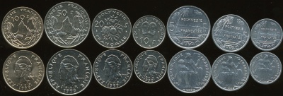 Французская Полинезия. Набор №2 (7 монет) 1998-2005
