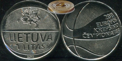 Литва. 1 лит. 2011 (Unc)