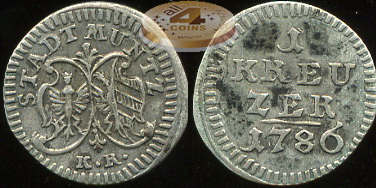 Германия (Нюрнберг). 1 крейцер. 1786 (aXF. Серебро)