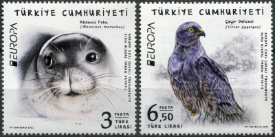 Турция. 2021. Вымирающая национальная дикая природа (Серия Почтовых марок. MNH OG)