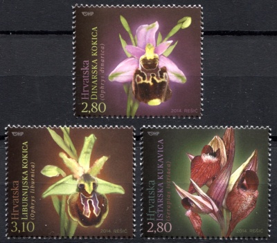 Хорватия. 2014. Флора Хорватии. Орхидеи (Серия. MNH OG)
