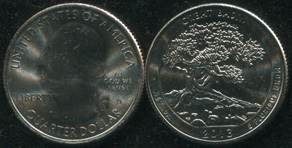 США. Монета 25 центов [Квотер]. 2013.D (KM#544. Unc) Great Basin [Nevada]