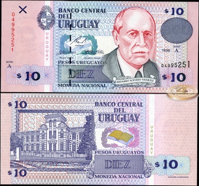 Уругвай. 10 песо (Unc) 1998