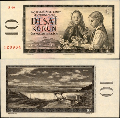 Чехословакия. 10 крон (Unc) 1960