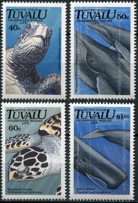 Тувалу. 1991. Морские животные под угрозой исчезновения (Серия. MNH OG)