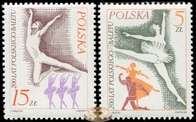 Польша. 1985. 200 лет Польскому балету (Серия. MNH OG)
